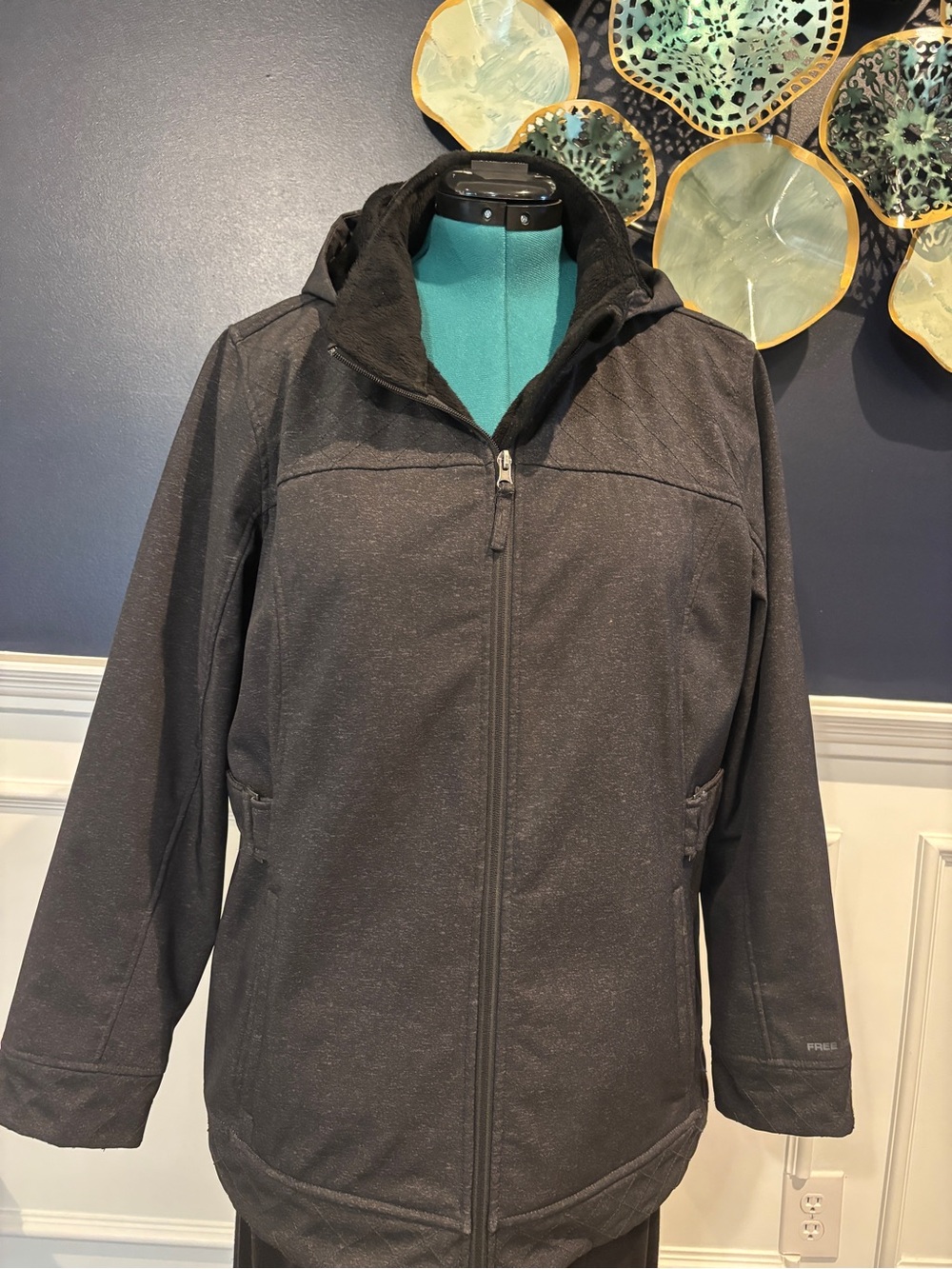Free Country Black Hooded Utility Jacket